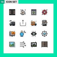 Set of 16 Modern UI Icons Symbols Signs for life target message goals website Editable Creative Vector Design Elements