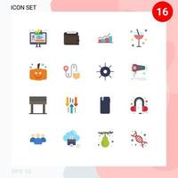 16 Universal Flat Colors Set for Web and Mobile Applications drink progress personal increase flowchart Editable Pack of Creative Vector Design Elements