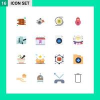 16 Universal Flat Colors Set for Web and Mobile Applications map heart s love dolphin Editable Pack of Creative Vector Design Elements