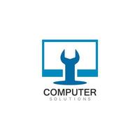 Vector computer and laptop repair logo template icon illustration