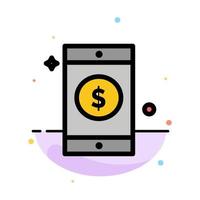 Mobile Dollar Sign Abstract Flat Color Icon Template vector
