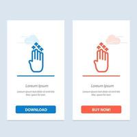 Finger Four Gesture Arrow Up  Blue and Red Download and Buy Now web Widget Card Template vector