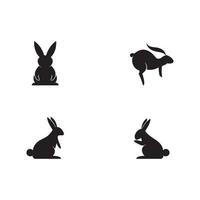 Ilustración de icono de vector de plantilla de logotipo de conejo