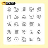 25 Creative Icons for Modern website design and responsive mobile apps. 25 Outline Symbols Signs on White Background. 25 Icon Pack. vector