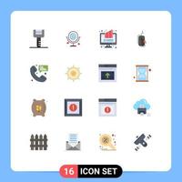 Stock Vector Icon Pack of 16 Line Signs and Symbols for shopping internet graph click pie Editable Pack of Creative Vector Design Elements