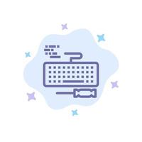 Key Keyboard Hardware Repair Blue Icon on Abstract Cloud Background vector