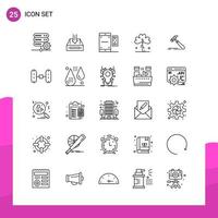 Outline Icon set. Pack of 25 Line Icons isolated on White Background for responsive Website Design Print and Mobile Applications. vector