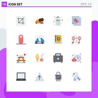 Pack of 16 creative Flat Colors of opening movie vehicle film catalog Editable Pack of Creative Vector Design Elements