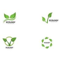 logotipo de hoja de árbol ecológico vector