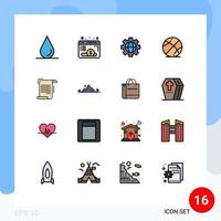 16 iconos creativos signos y símbolos modernos de directrices nota globo informe educación elementos de diseño de vectores creativos editables