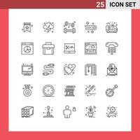 25 Thematic Vector Lines and Editable Symbols of care space activities comet recreation Editable Vector Design Elements