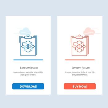 Clipboard Business Diagram Flow Process Work Workflow  Blue and Red Download and Buy Now web Widget Card Template vector