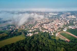 Cityscape of small european town, aerial view photo