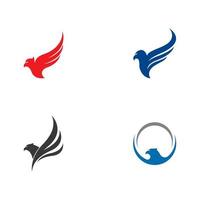 halcón, águila, pájaro, logotipo, plantilla, vector