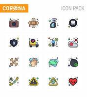 COVID19 corona virus contamination prevention Blue icon 25 pack such as protection tooth solid medical dental viral coronavirus 2019nov disease Vector Design Elements