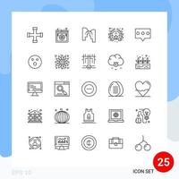 Group of 25 Modern Lines Set for comment star web badge transfer Editable Vector Design Elements