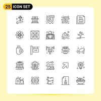 25 Universal Line Signs Symbols of coupon sale court location property Editable Vector Design Elements