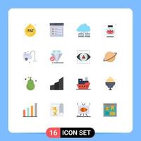 16 Creative Icons Modern Signs and Symbols of cleaner care cloud cream data Editable Pack of Creative Vector Design Elements