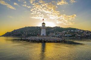 great view of the lighthouse and the sea. good holiday photo