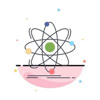 Atom science chemistry Physics nuclear Flat Color Icon Vector