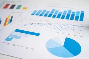 Chart or graph paper. Financial, account, statistic and business data concept. photo