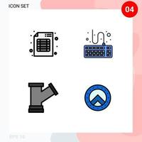 Universal Icon Symbols Group of 4 Modern Filledline Flat Colors of audit plump business type water Editable Vector Design Elements