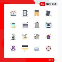 Set of 16 Commercial Flat Colors pack for coins pollution beach garbage barrels Editable Pack of Creative Vector Design Elements