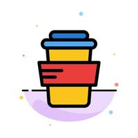 Glass Study Drink Abstract Flat Color Icon Template vector