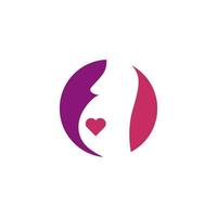 icono de vector de logotipo de mujer embarazada
