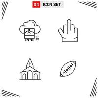 4 Icons Line Style. Grid Based Creative Outline Symbols for Website Design. Simple Line Icon Signs Isolated on White Background. 4 Icon Set. vector