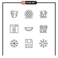 Universal Icon Symbols Group of 9 Modern Outlines of search media pumpkin engine joker Editable Vector Design Elements