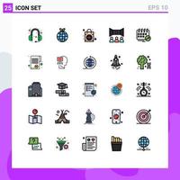 Set of 25 Modern UI Icons Symbols Signs for schedule calendar ladies appointment movie Editable Vector Design Elements