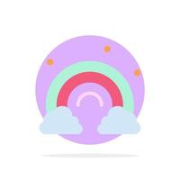 Nature Rainbow Spring Wave Abstract Circle Background Flat color Icon vector