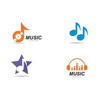 ilustración de icono de vector de logotipo de música