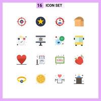 16 User Interface Flat Color Pack of modern Signs and Symbols of money dollar star loaf bread Editable Pack of Creative Vector Design Elements