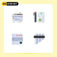 4 User Interface Flat Icon Pack of modern Signs and Symbols of money options coding planning flute Editable Vector Design Elements