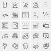 25 iconos de negocios universales vector ilustración de icono creativo para usar en proyectos relacionados con la web y dispositivos móviles