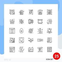 25 Universal Line Signs Symbols of model eye drip physician doctor Editable Vector Design Elements