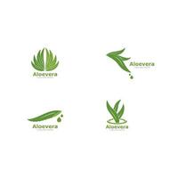 conjunto de icono de vector de plantilla de logotipo de aloevera