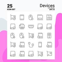 25 Devices Icon Set 100 Editable EPS 10 Files Business Logo Concept Ideas Line icon design vector