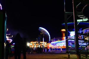 Park with rides at night photo