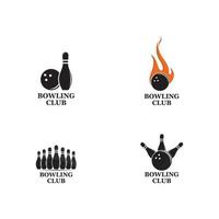 Vector set of bowling logos, bowling logo emblems and bowling logo design