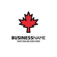 Canada Leaf Maple Business Logo Template Flat Color vector