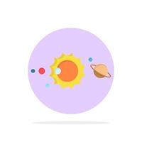 solar system universe solar system astronomy Flat Color Icon Vector