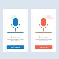 Mic Microphone Basic Ui  Blue and Red Download and Buy Now web Widget Card Template vector