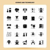 sólido 25 conjunto de iconos de ciencia y tecnología diseño de estilo de glifo vectorial conjunto de iconos negros diseño de ideas de negocios web y móvil ilustración vectorial vector