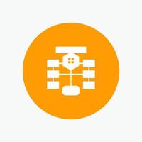 Flowchart Flow Chart Data Database white glyph icon vector