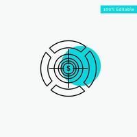 Dart Focus Target Dollar turquoise highlight circle point Vector icon