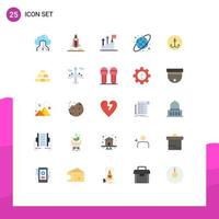 25 Thematic Vector Flat Colors and Editable Symbols of decoy circular grid startup circular marketing Editable Vector Design Elements