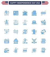 25 USA Blue Signs Independence Day Celebration Symbols of dog american star office independence day Editable USA Day Vector Design Elements